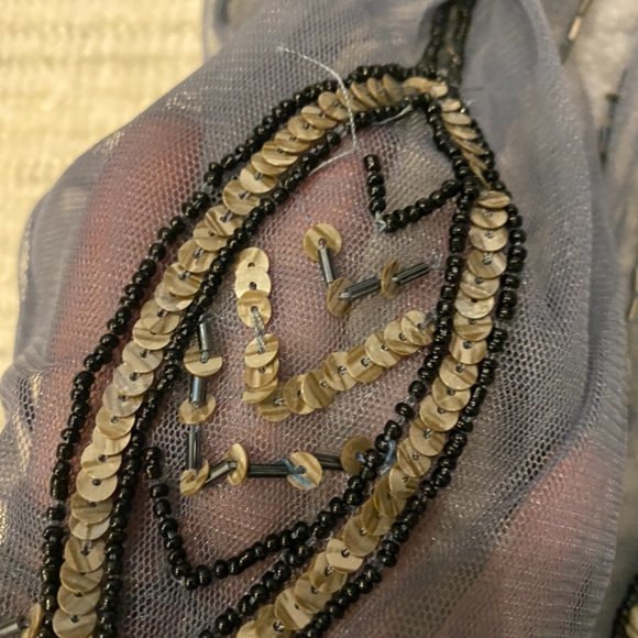 FREE PEOPLE Blue-Gray Sheer Beaded Tank - Picture 8 of 8